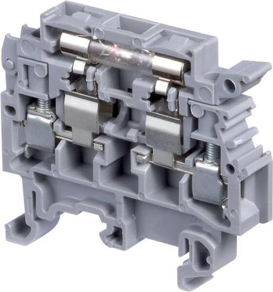 ABB M4-8.SFLT M4/8.SFLT Screw Clamp Terminal Blocks - For 5 x 20 and 5 x 25 fuses - with blown fuse indicator - Grey Product Image