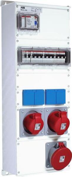 ABB M63-2-JFB Modular Combi Metal, 63A, 1x3P+N+E 16A, 1x3P+N+E 32A, 1x3P+N+E 63A, 250x704x188, 2x10/16A, IP44 Product Image
