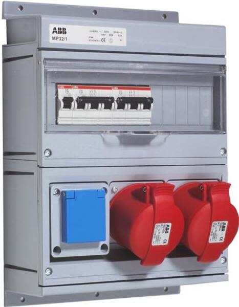 ABB MP32-1-PLASTIC Modular Combi Plastic, 32A, 2x3P+N+E 32A, 250x300x160, 1x10/16A, IP44 Product Image