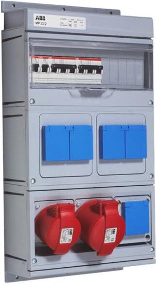 ABB MP32-2MS-PLAST Modular Combi Plastic, 32A, 1x3P+N+E 16A, 1x3P+N+E 32A, 250x430x160, 5x10/16A, IP44 Product Image
