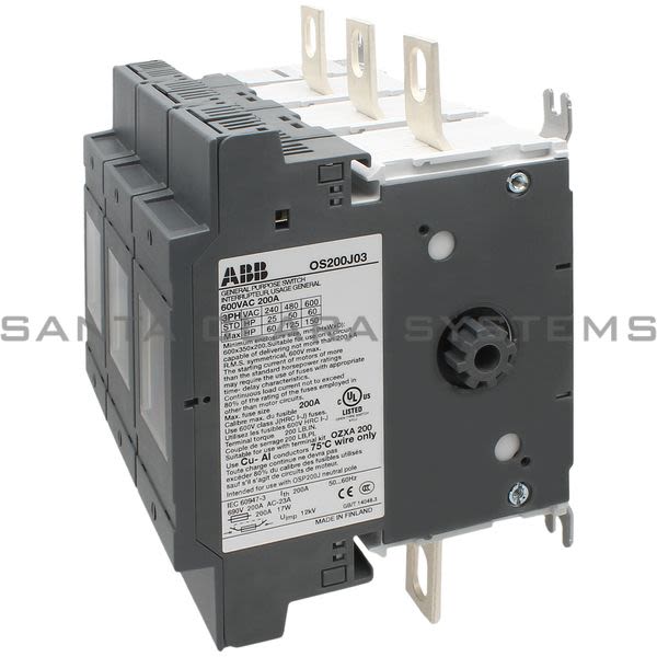 ABB OS200J03 Fusible Disconnect Switch | 1SCA022733R6130 Product Image