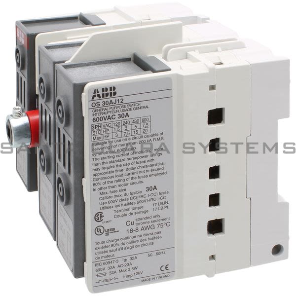 ABB OS30AJ12 Disconnect Switch | 1SCA022548R9810 Product Image