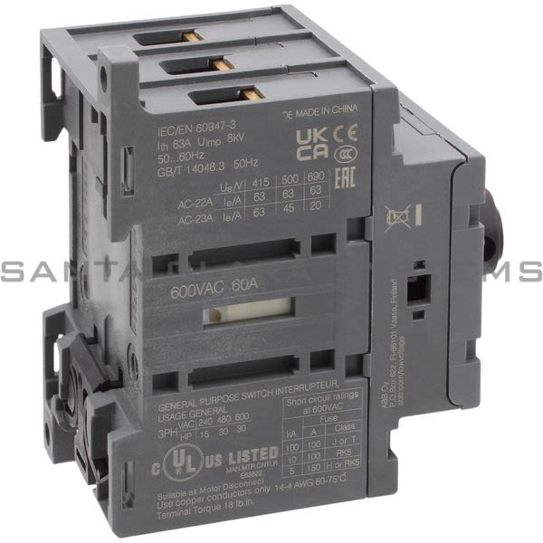 ABB OT63F3 Switch-Disconnector | 1SCA105332R1001 Product Image