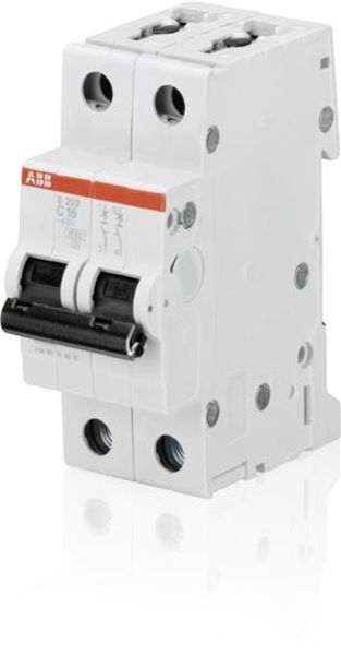 ABB S202-C1-6 Miniature Circuit Breaker - S200 - 2P - C - 1.6 A Product Image