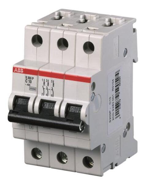 ABB S203P-B25 Miniature Circuit Breaker - S200P - 3P - B - 25 A Product Image