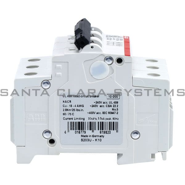 ABB S203U-K10 Circuit Breaker | 2CDS273417R0427 Product Image