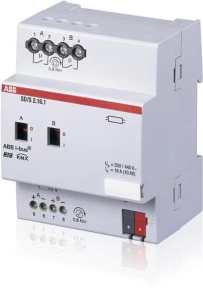 ABB SD-S2.16.1 SD/S2.16.1 Switch-/Dim Act, 2f, 16A,MDRC Product Image
