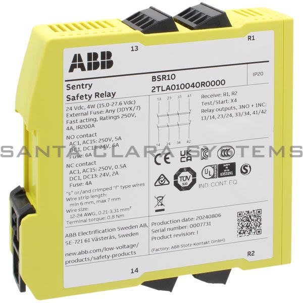 ABB SENTRY-BSR10 Safety Relay | 2TLA010040R0000 Product Image