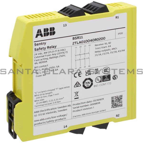 ABB SENTRY-BSR11 Safety Relay | 2TLA010040R0200 Product Image