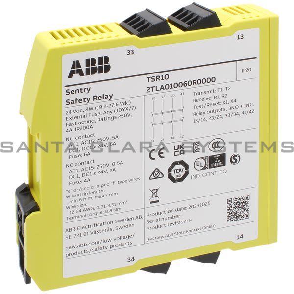 ABB SENTRY-TSR10 Safety Relay | 2TLA010060R0000 Product Image
