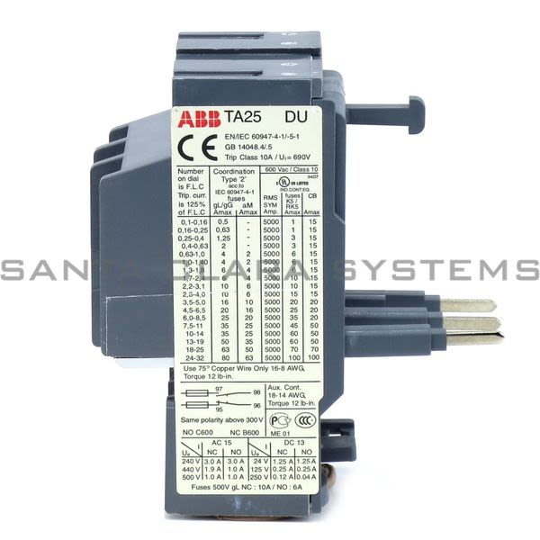 ABB TA25DU-4.0 Thermal Overload Relay | 1SAZ211201R2033 Product Image
