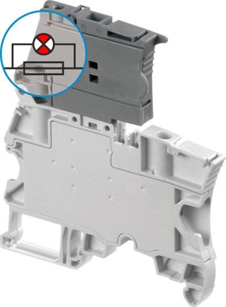 ABB ZS4-SF-R3 ZS4-SF-R3 Screw Clamp Terminal Block - for Fuses 5x20 mm - Grey - with blown fuse indicator by red LED 115-250V Product Image