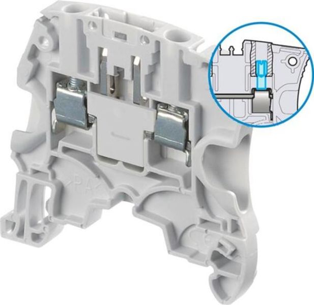 ABB ZS4-SP-T2 ZS4-SP-T2 Screw Clamp Terminal Block - Disconnect with Plug - Grey - with 2 test socket screws DIA 2 mm 0.079 in Product Image