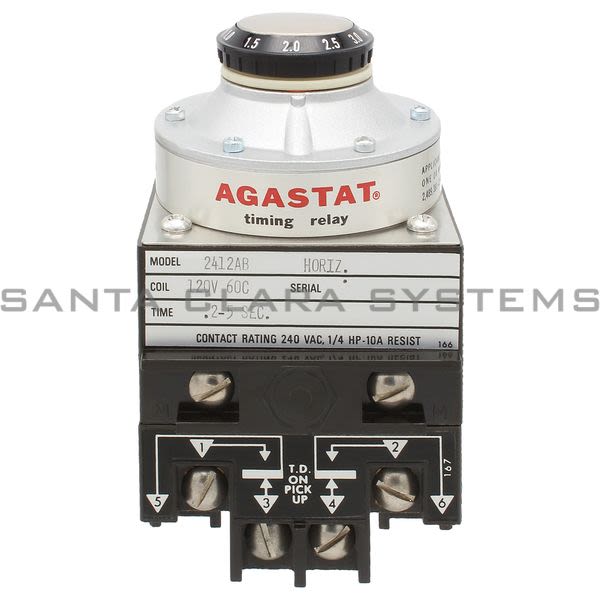 Agastat 2412AB Timing Relay 0.5-5 Sec DPDT | Tyco Product Image
