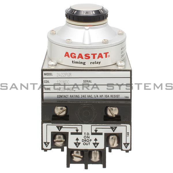 Agastat 2422PGM Timing Relay Off-Delay DPDT 20-Min | Tyco Product Image