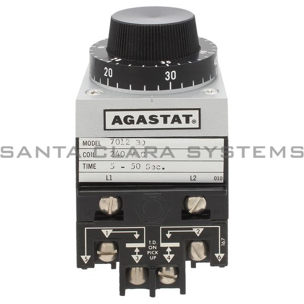 Agastat 7012BD Time Delay Relay DPDT 10A 5-50 Sec | Tyco Product Image