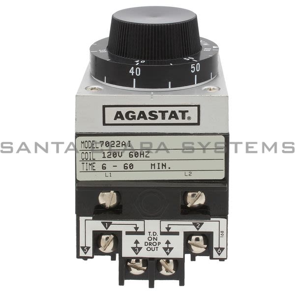 Agastat 7022AI Relay Time Delay 2-PDT 120-0VAC 6-60MIN | Tyco Product Image