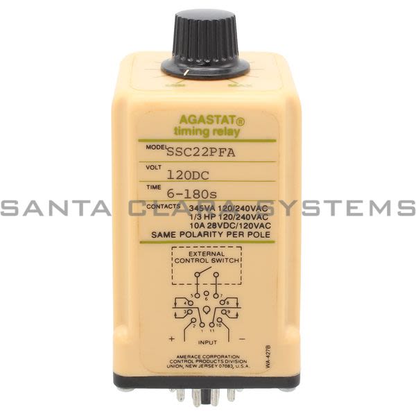 Agastat SSC22PFA Timing Relay 6-180S 120VDC Product Image