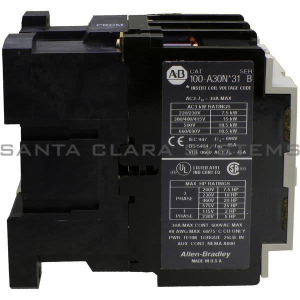 Allen Bradley 100-A30NA31  Contactor Product Image