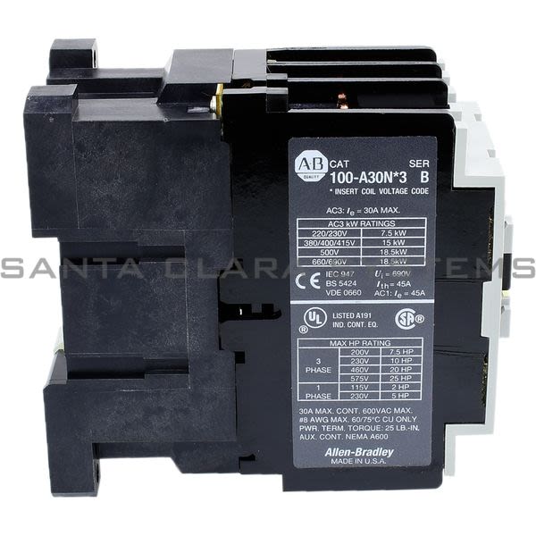 Allen Bradley 100-A30NI3  Contactor Product Image