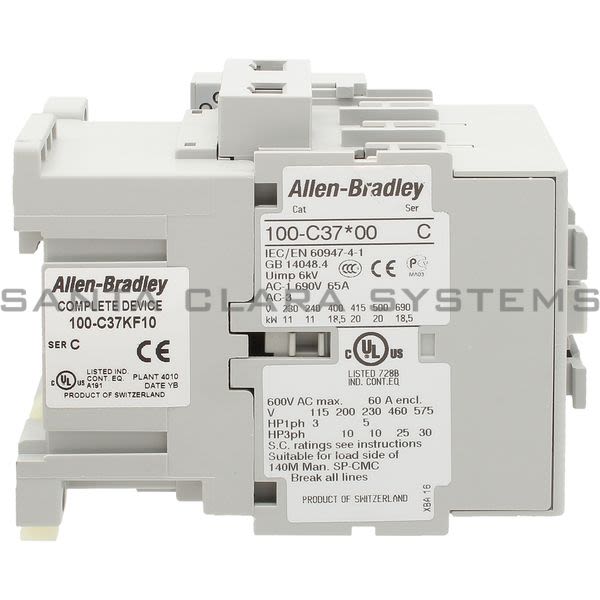 Allen Bradley 100-C37KF10 Contactor Product Image