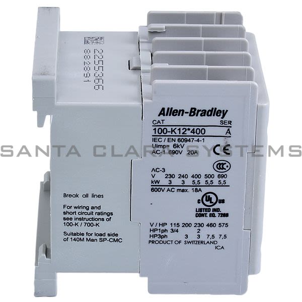 Allen Bradley 100-K12ZJ400 MCS-Mini Contactor, 12A Product Image