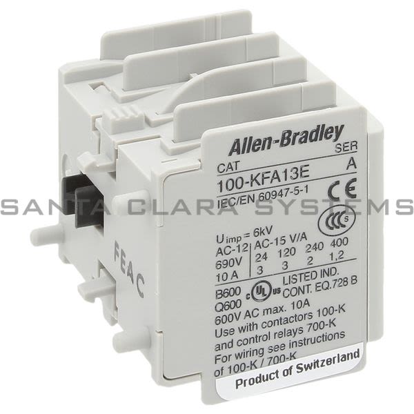 Allen Bradley 100-KFA13E Auxiliary Contact Block Product Image