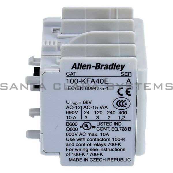 Allen Bradley 100-KFA40EM Auxiliary Contact Block Product Image