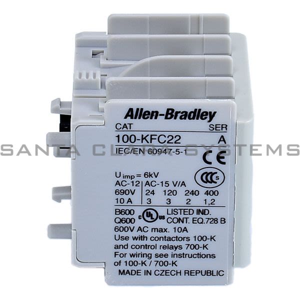 Allen Bradley 100-KFC22 Auxiliary Contact Block Product Image