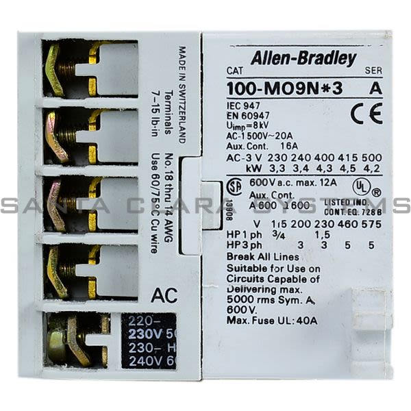 Allen Bradley 100-M09NA3 Contactor Product Image