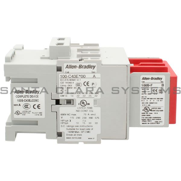 Allen Bradley 100S-C43EJ22BC Safety Contactor Product Image
