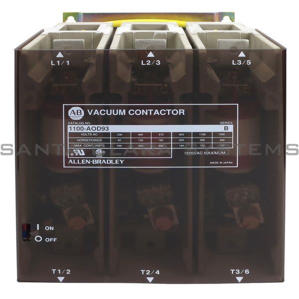 Allen Bradley 1100-AOD93 Vacuum Contactor,180A, 100-127V 50/60Hz Product Image