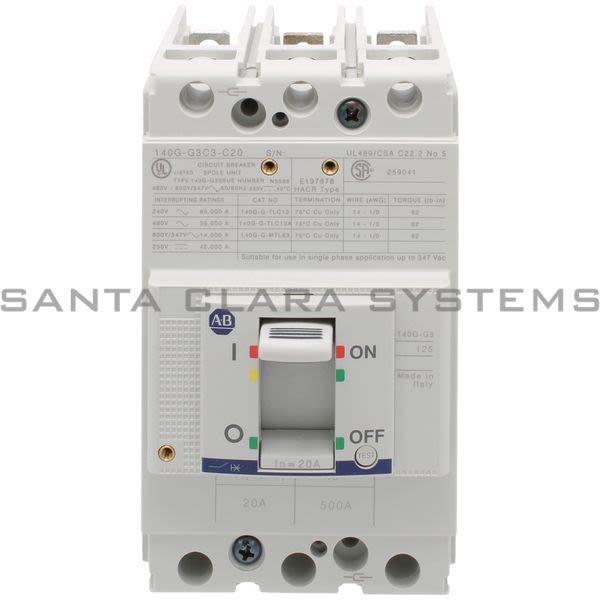 Allen Bradley 140G-G3C3-C20 Circuit Breaker Product Image
