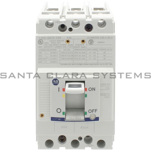 Allen Bradley 140G-G3C3-C80 Circuit Breaker Product Image