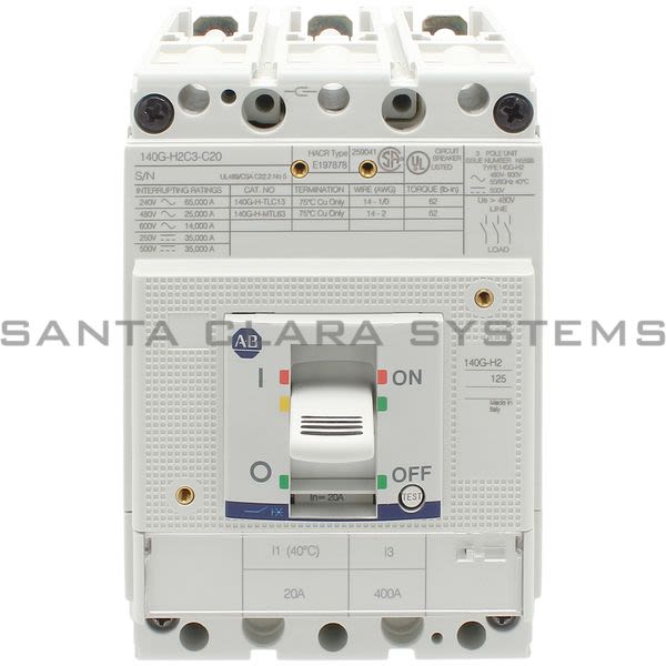 Allen Bradley 140G-H2C3-C20 Molded Case Circuit Breaker | 140G 125A Frame Product Image