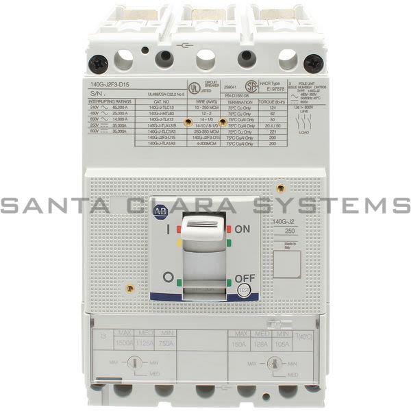 Allen Bradley 140G-J2F3-D15 Molded Case Circuit Breaker Product Image
