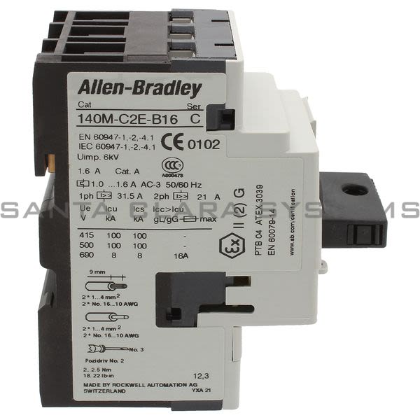 Allen Bradley 140M-C2E-B16-KN Motor Protector Overload Product Image