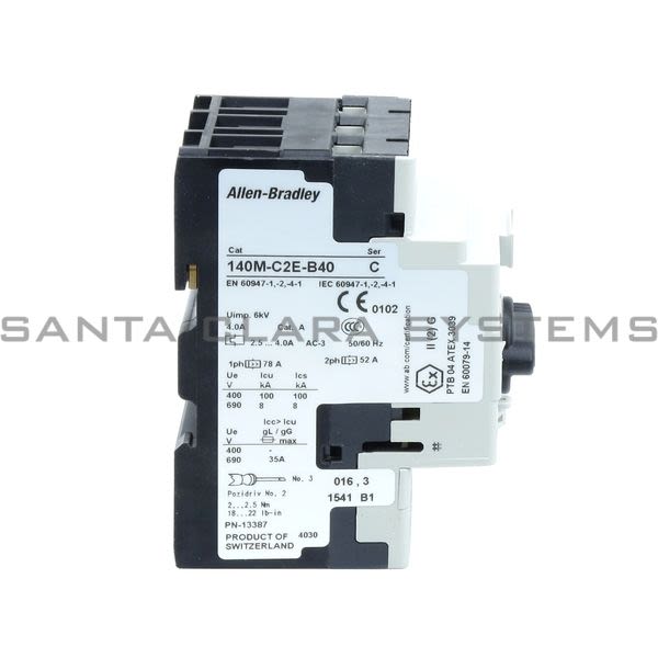 Allen Bradley 140M-C2E-B40 Motor Protection Circuit Breaker Product Image