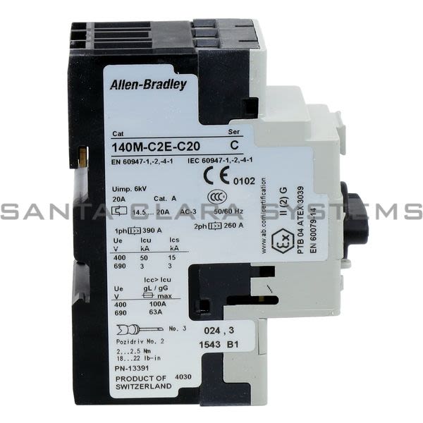 Allen Bradley 140M-C2E-C20 Motor Protection Circuit Breaker Product Image
