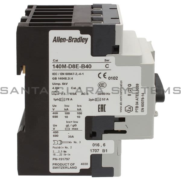 Allen Bradley 140M-D8E-B40 Motor Protection Circuit Breaker Product Image