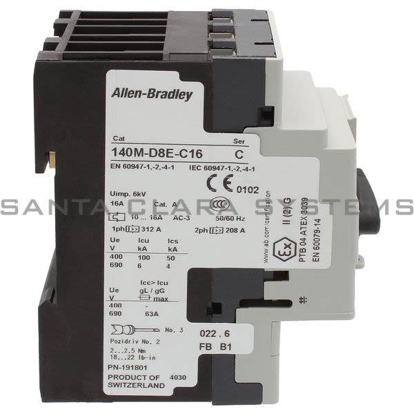 Allen Bradley 140M-D8E-C16 Motor Protection Circuit Breaker Product Image