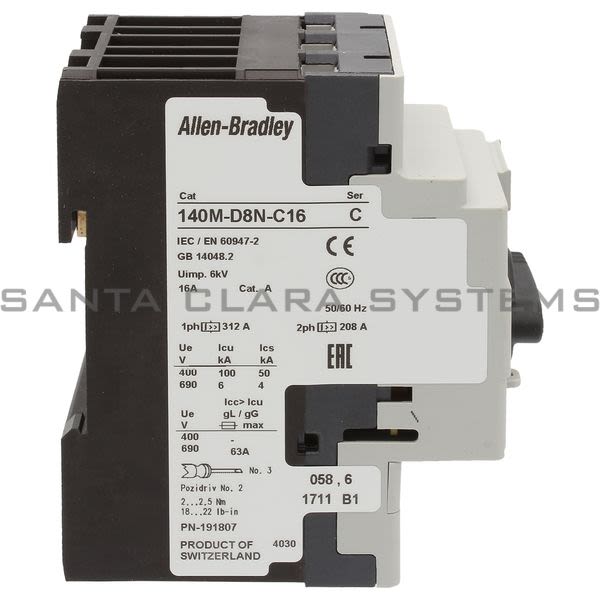 Allen Bradley 140M-D8N-C16 Motor Protection Circuit Breaker Product Image