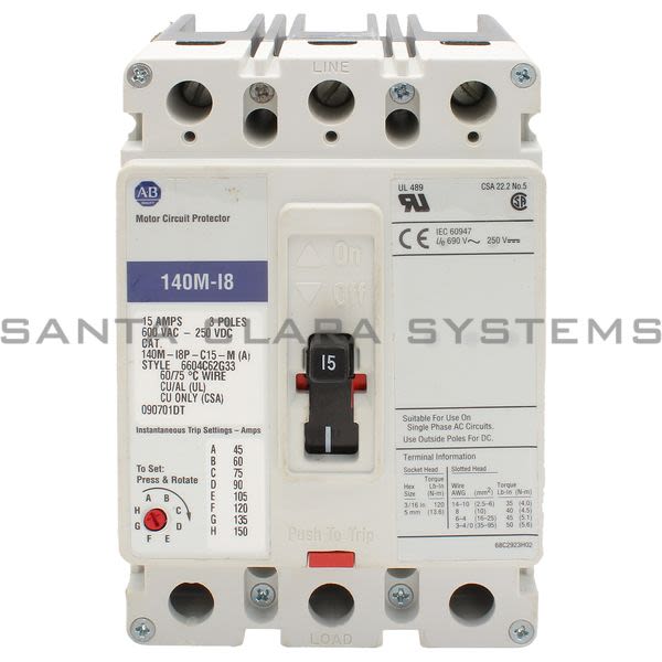 Allen Bradley 140M-I8P-C15-M Circuit Breaker Product Image