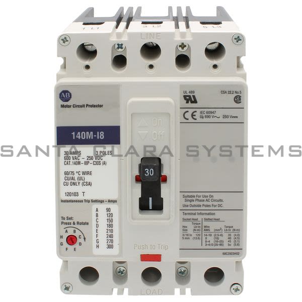 Allen Bradley 140M-I8P-C30S Circuit Breaker Product Image