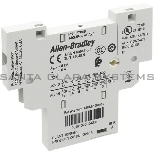 Allen Bradley 140MP-A-ASA20 Auxiliary Contact Product Image