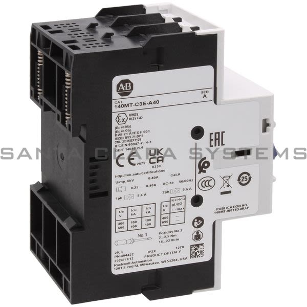 Allen Bradley 140MT-C3E-A40 Motor Protection Circuit Breaker Product Image