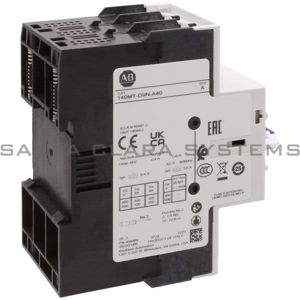 Allen Bradley 140MT-D9N-A40 Motor Protection Circuit Breaker Product Image