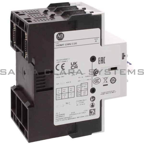 Allen Bradley 140MT-D9N-C20 Motor Protection Circuit Breaker Product Image
