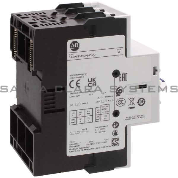 Allen Bradley 140MT-D9N-C29 Motor Protection Circuit Breaker Product Image