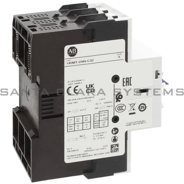 Allen Bradley 140MT-D9N-C32 Motor Protection Circuit Breaker Product Image